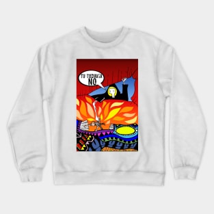 not yet with the death in a smile ecopop aztec underworld art Crewneck Sweatshirt